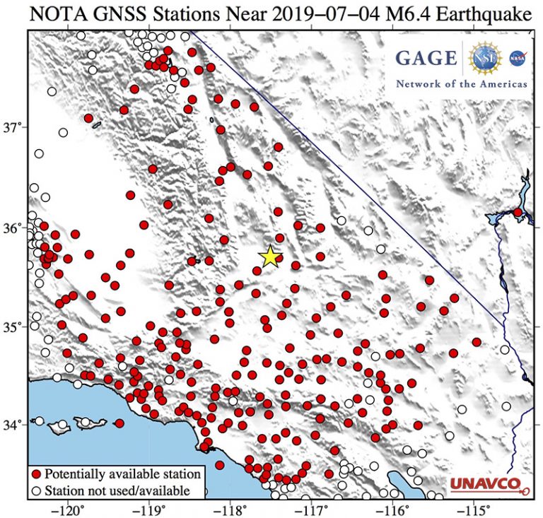 Map of GNSS stations