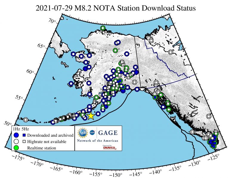 map showing download status of nearby stations