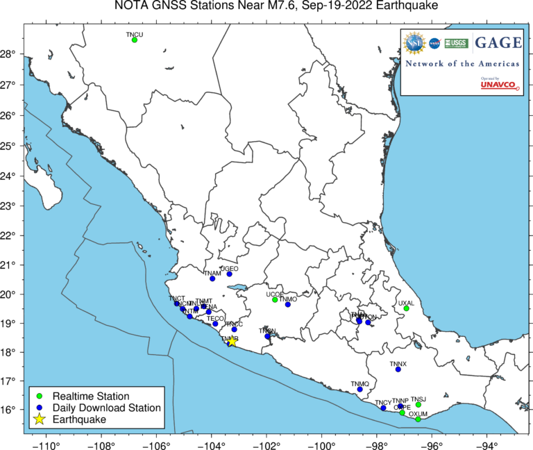 map showing station locations