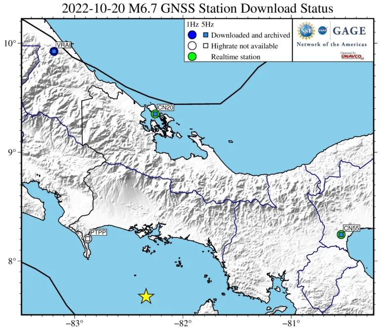 map showing stations